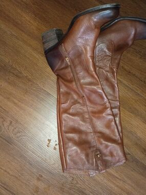 Jessica Simpson Brown Leather Mid-Calf Heeled Boots